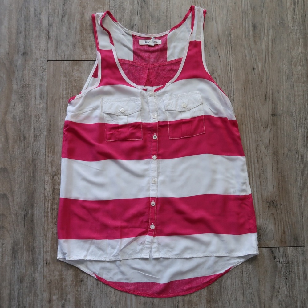 Aeropostale Button Front Stripe Tank